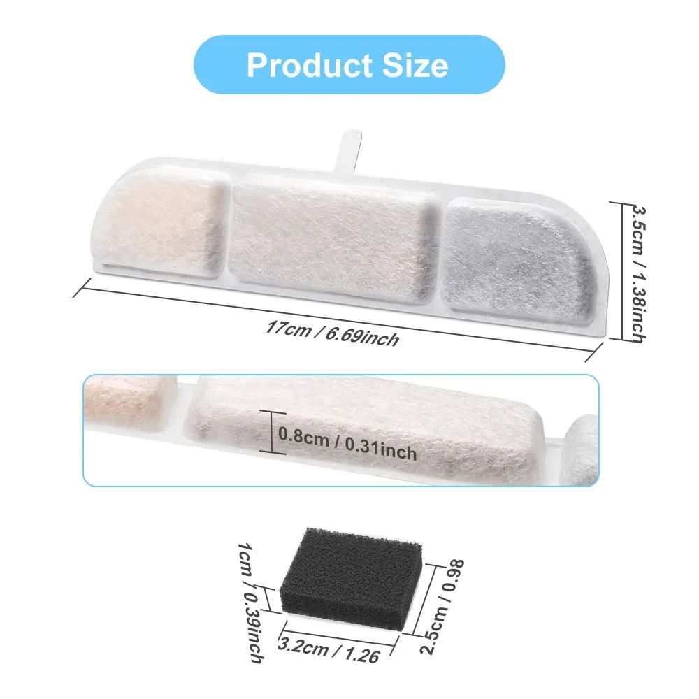 DownyPaws Activated Carbon Replacement Filters For Cat Water Fountain 4