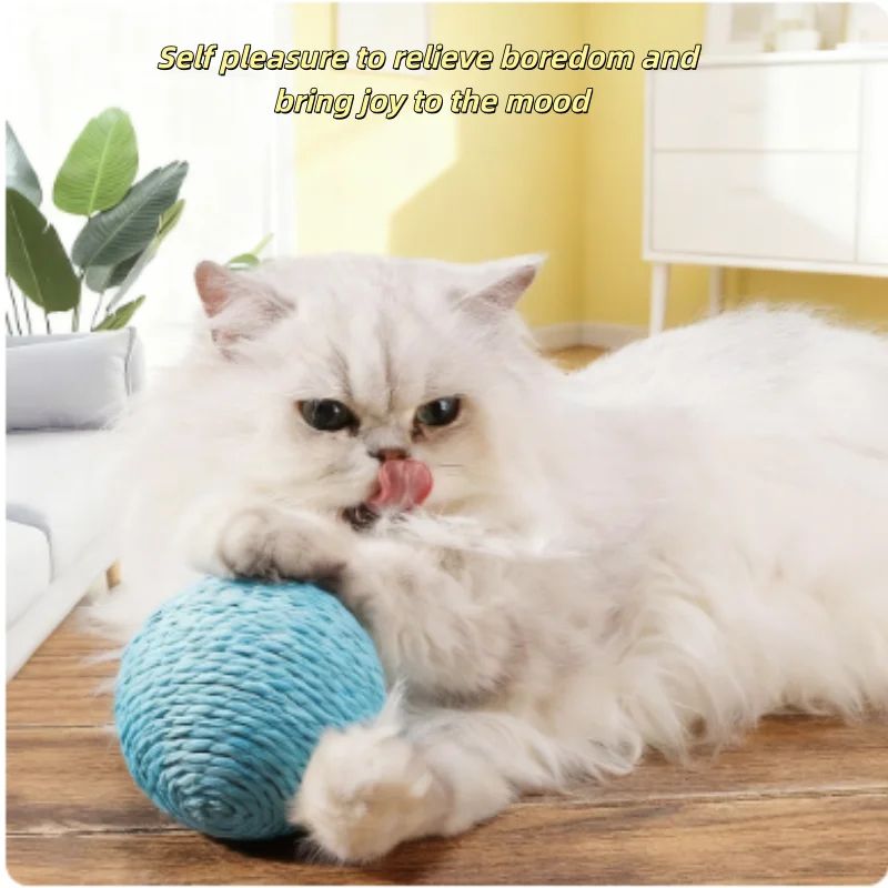 Interactive Sisal Cat Scratching Ball Toy With Sound 1