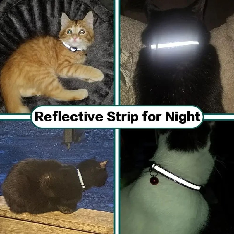 Reflective Airtag Cat Collar With Bell And Breakaway Buckle 7