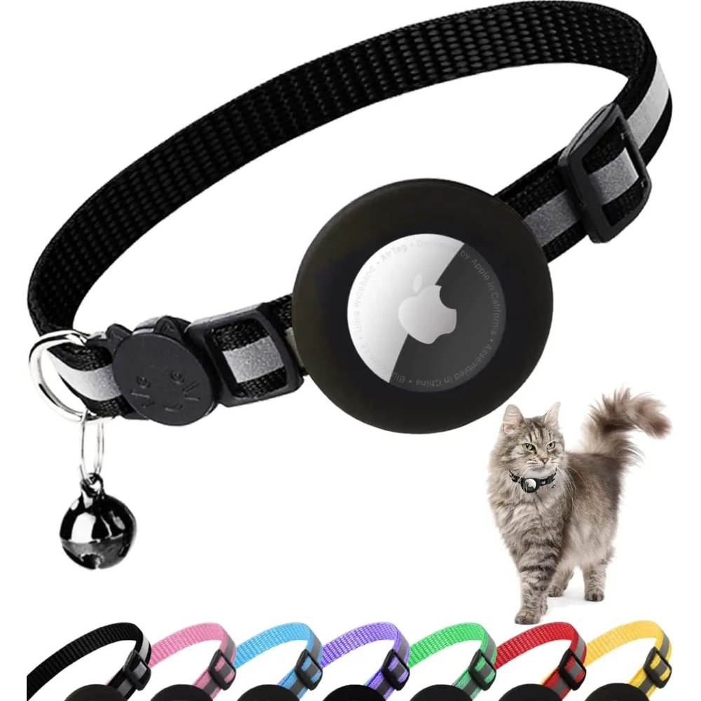 Reflective Airtag Cat Collar With Bell And Breakaway Buckle 8