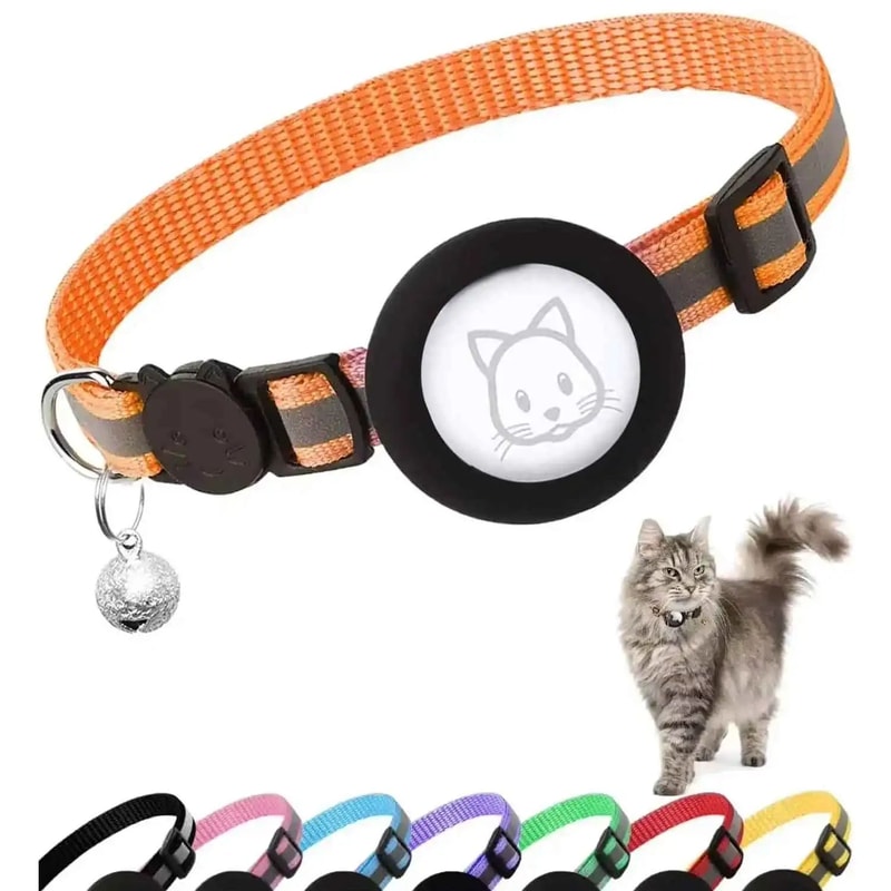 Reflective Airtag Cat Collar With Bell And Breakaway Buckle 10