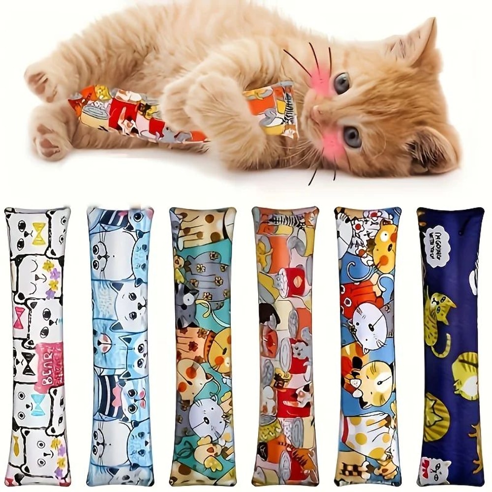 Cat Grass Plush Chew Pillow Interactive Catnip Toy 1