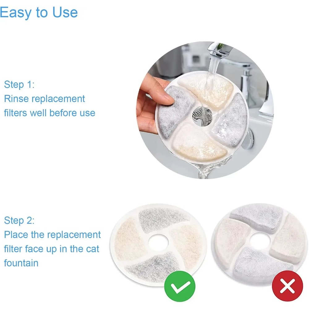 Activated Carbon Replacement Filters For Cat Water Fountain 5