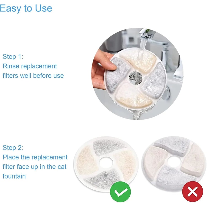 Activated Carbon Replacement Filters For Cat Water Fountain 5