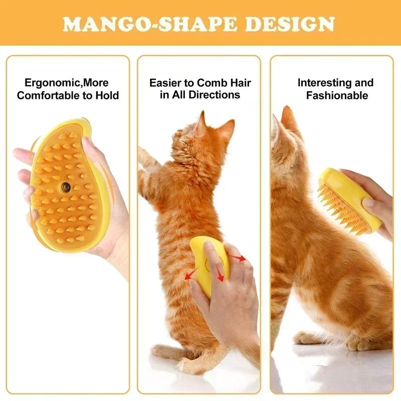 3 In 1 Steam Pet Grooming Brush With Spray And Massage 7