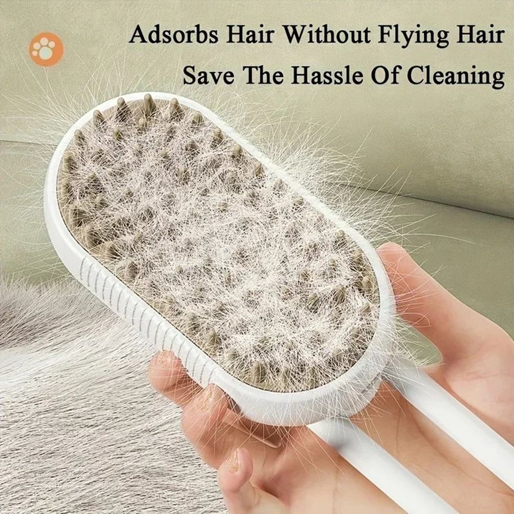 3 In 1 Steam Pet Grooming Brush With Spray And Massage 10