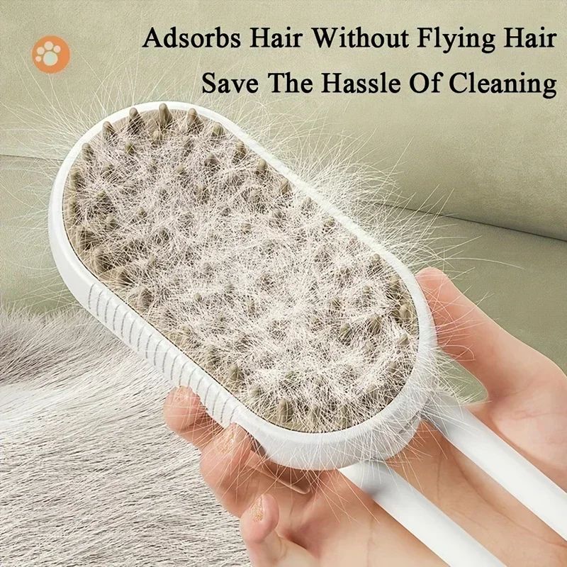 3 In 1 Steam Pet Grooming Brush With Spray And Massage 10