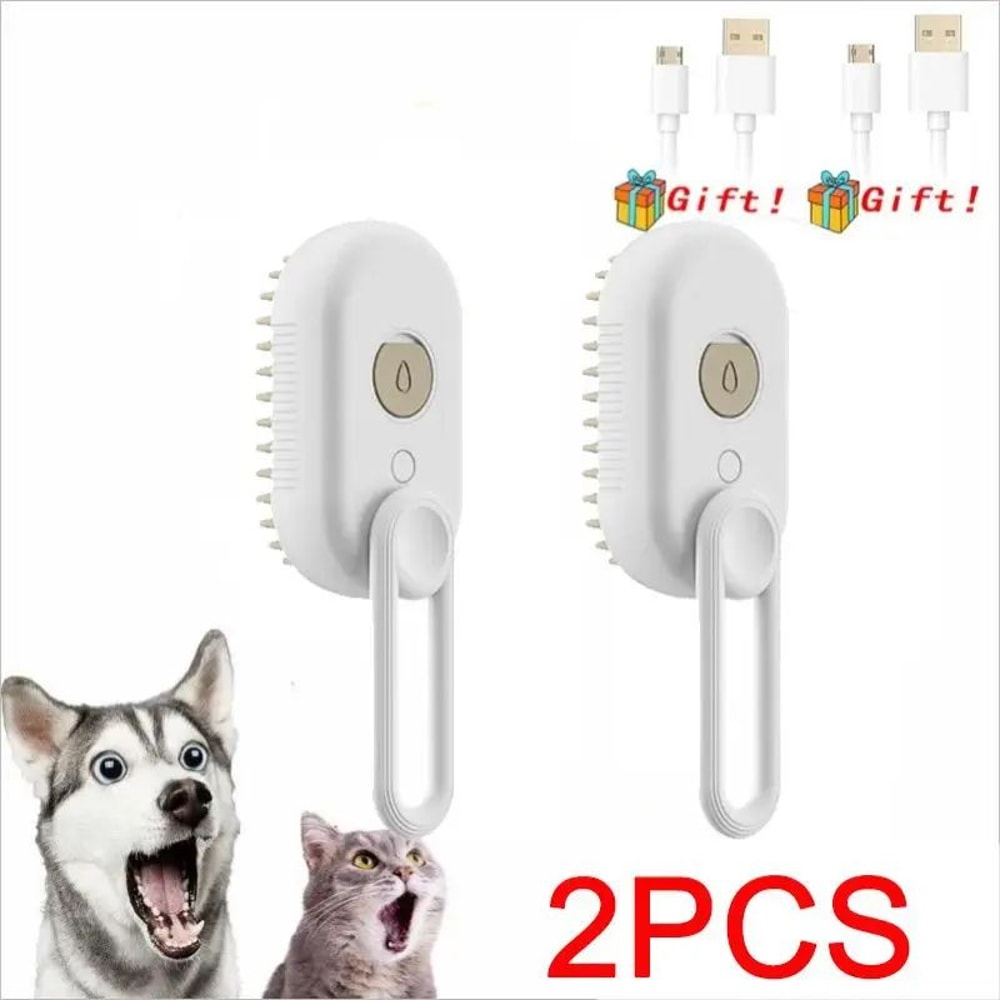 3 In 1 Steam Pet Grooming Brush With Spray And Massage 25