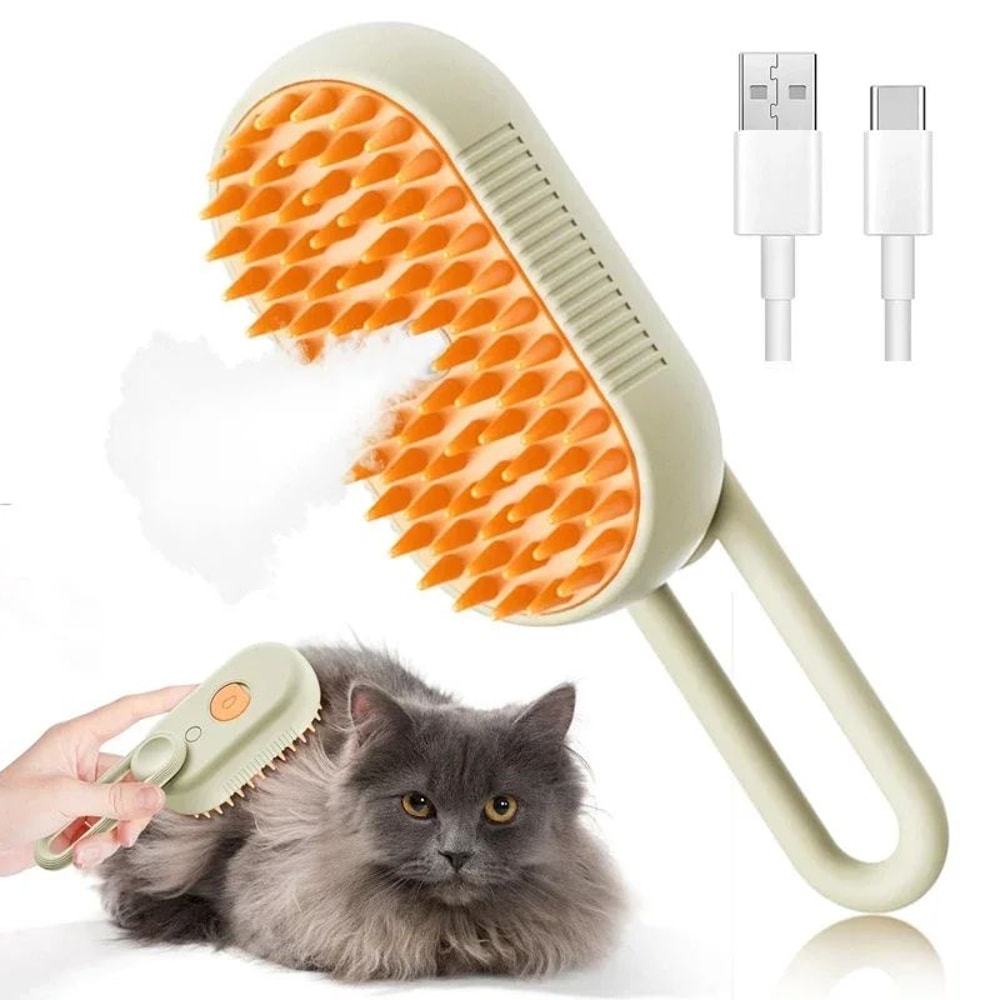 3 In 1 Steam Pet Grooming Brush With Spray And Massage 15