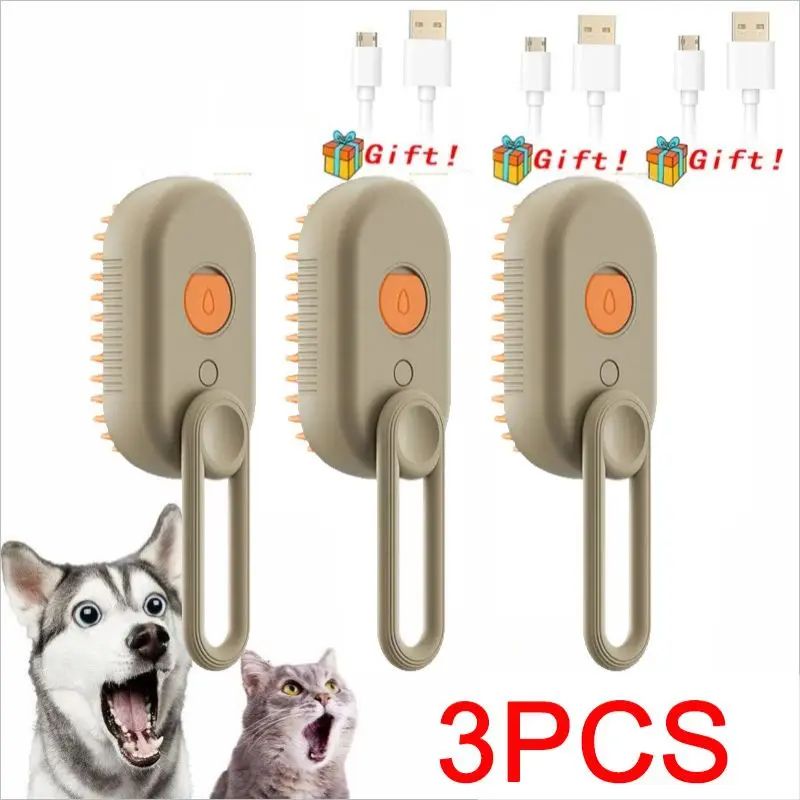 3 In 1 Steam Pet Grooming Brush With Spray And Massage 17