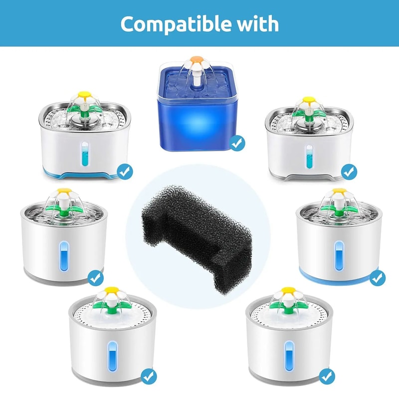 Pet Fountain Replacement Foam Filters For Cat Water Dispenser 6