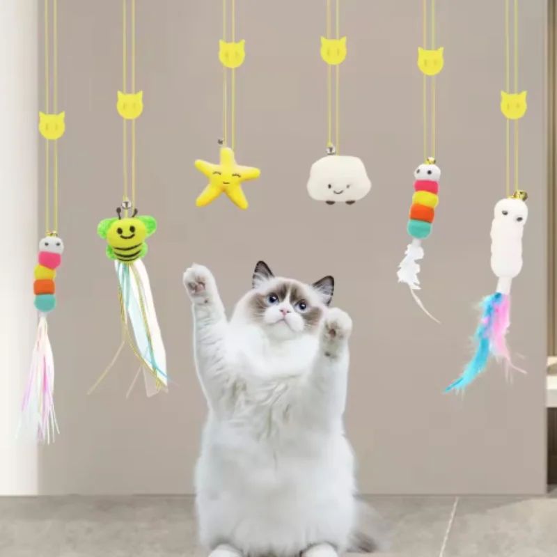 Interactive Hanging Feather Cat Teaser Toy 6