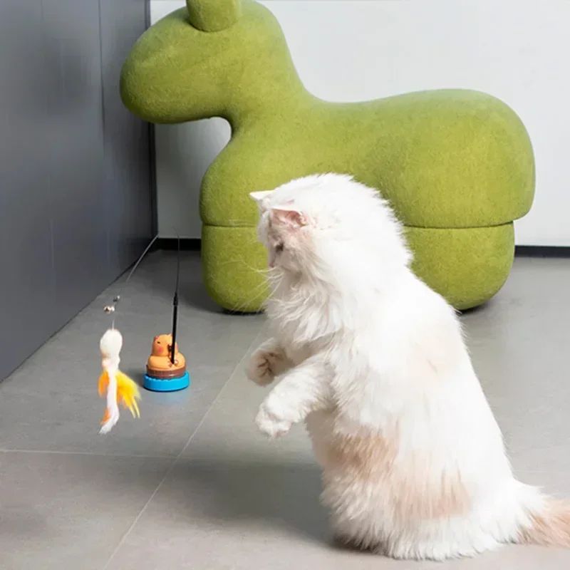 Capybara Bird Teaser Wand Cat Toy 3