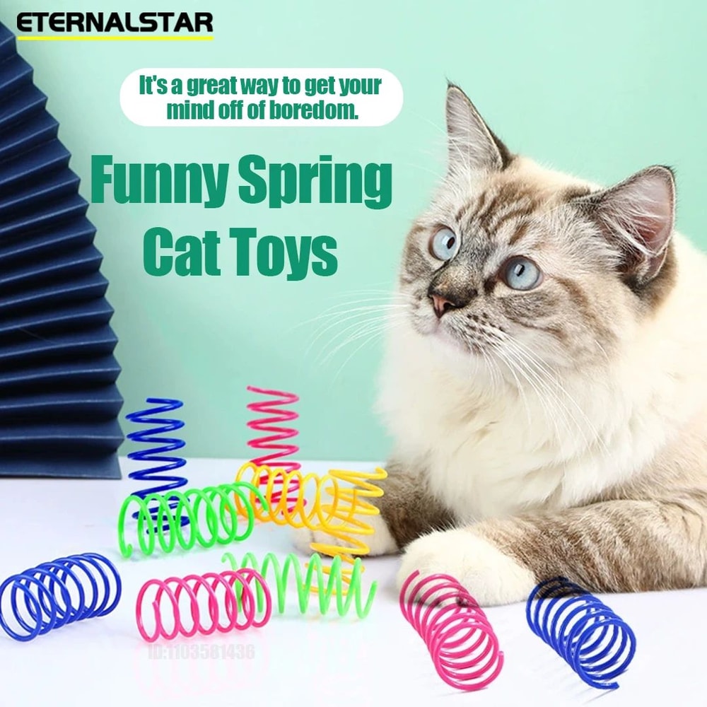 Colorful Spiral Spring Cat Toy Set 2