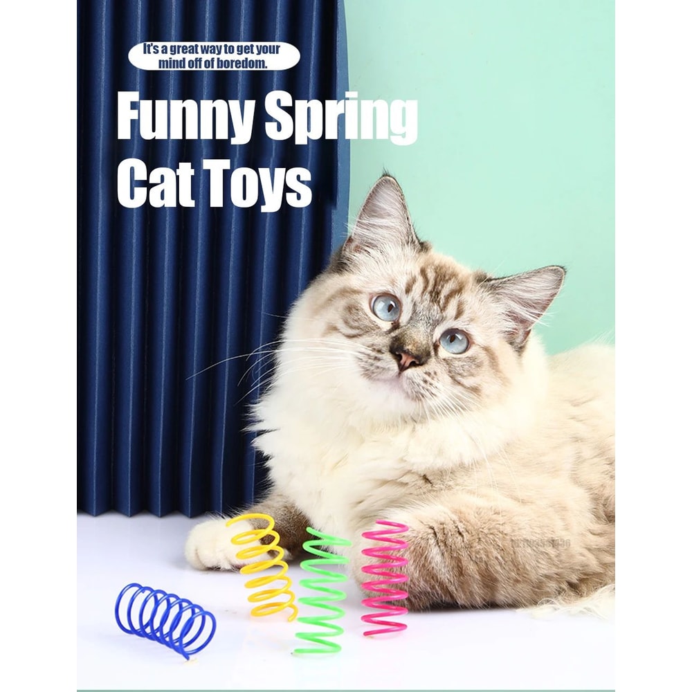 Colorful Spiral Spring Cat Toy Set 6
