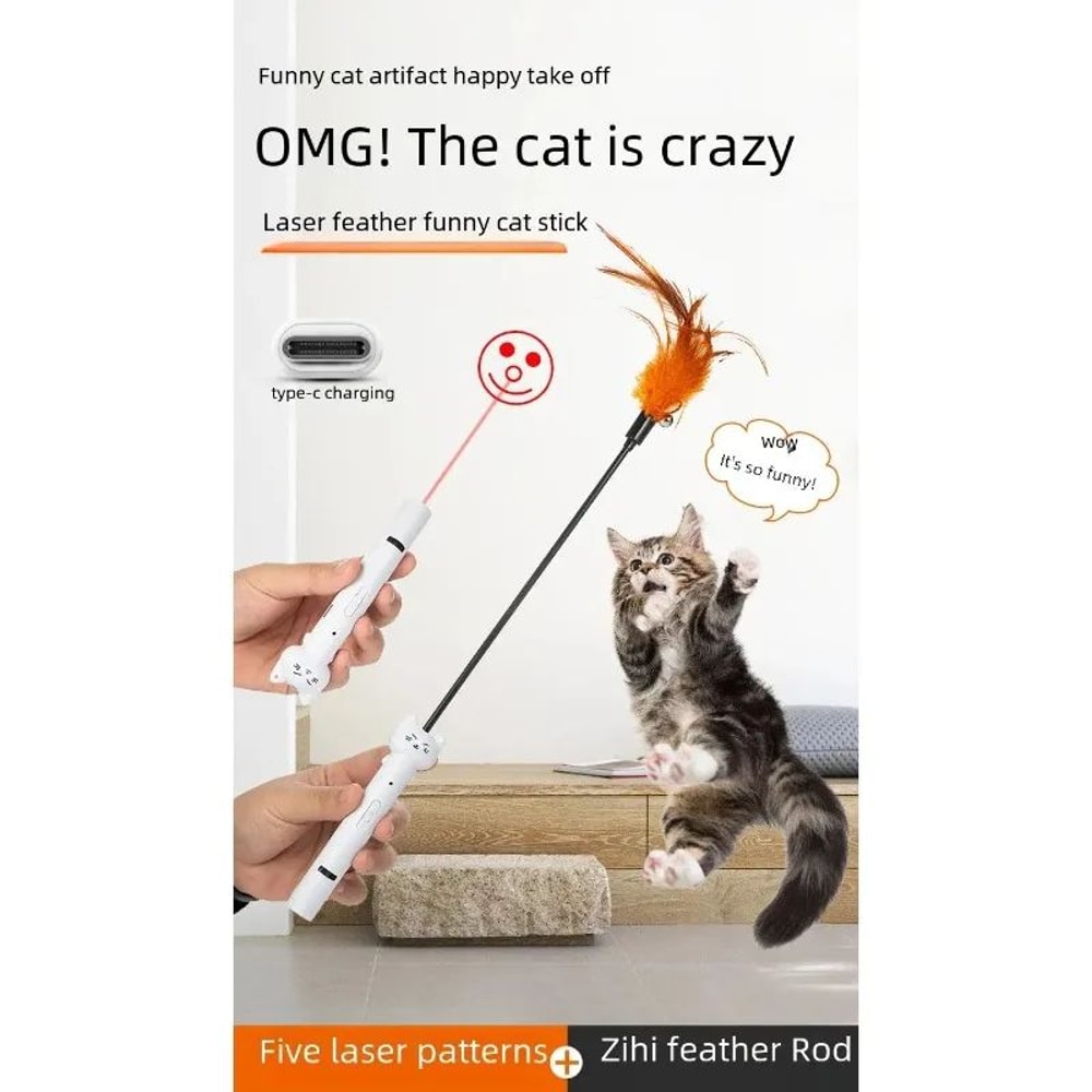 USB Rechargeable Interactive Laser Cat Toy Pen 3