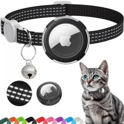breakaway reflective airtag cat collar with bell