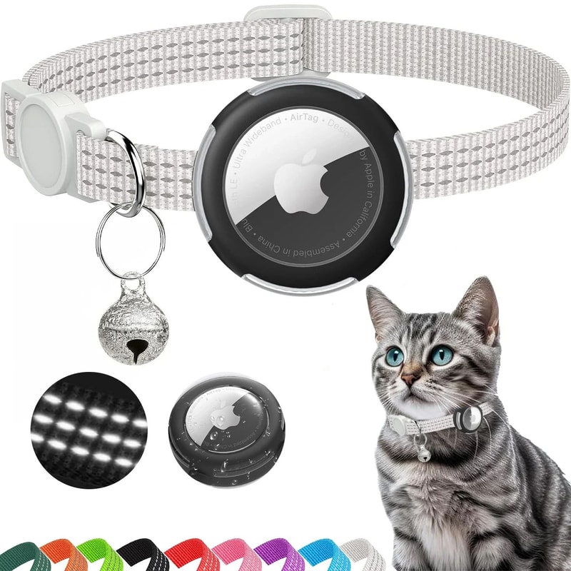 Breakaway Reflective AirTag Cat Collar With Bell 5