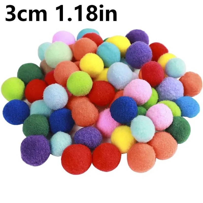 Colorful Plush Cat Toy Balls Set 1