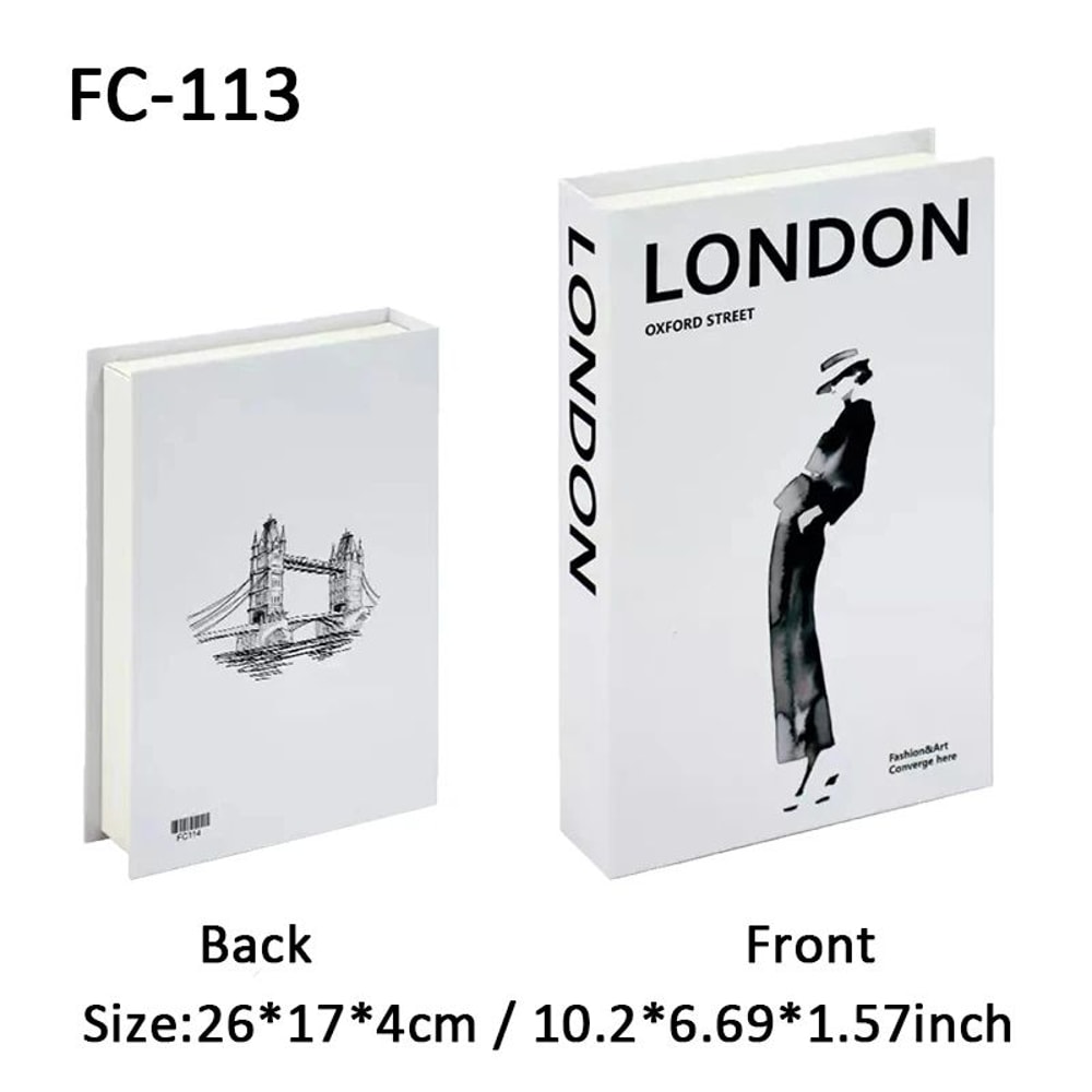 Luxury Decorative Faux Book Storage Box Set 8