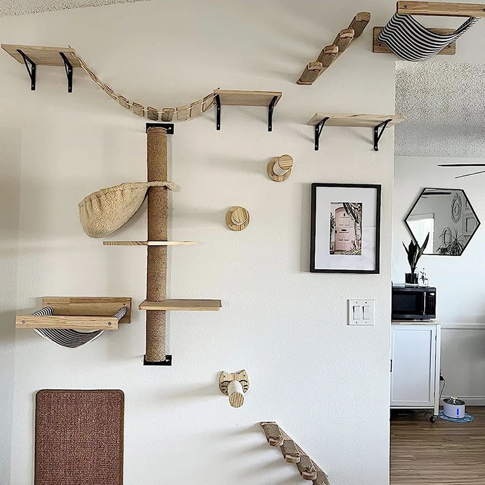 Modern Cat Wall Climbing Shelf And Activity Set 3