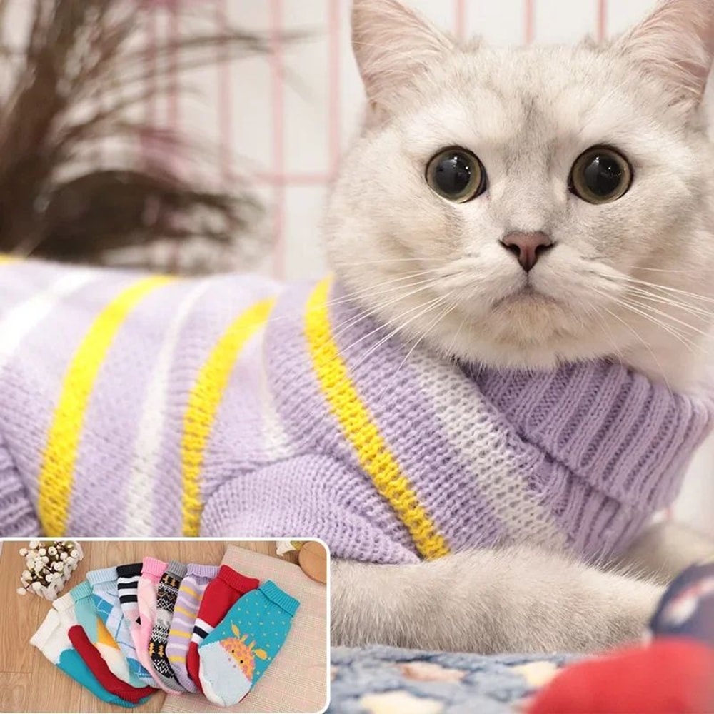 Winter Knit Sweater Vest For Cats 2