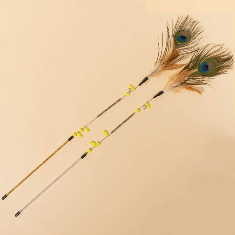 Interactive Peacock Feather Cat Wand Toy 4