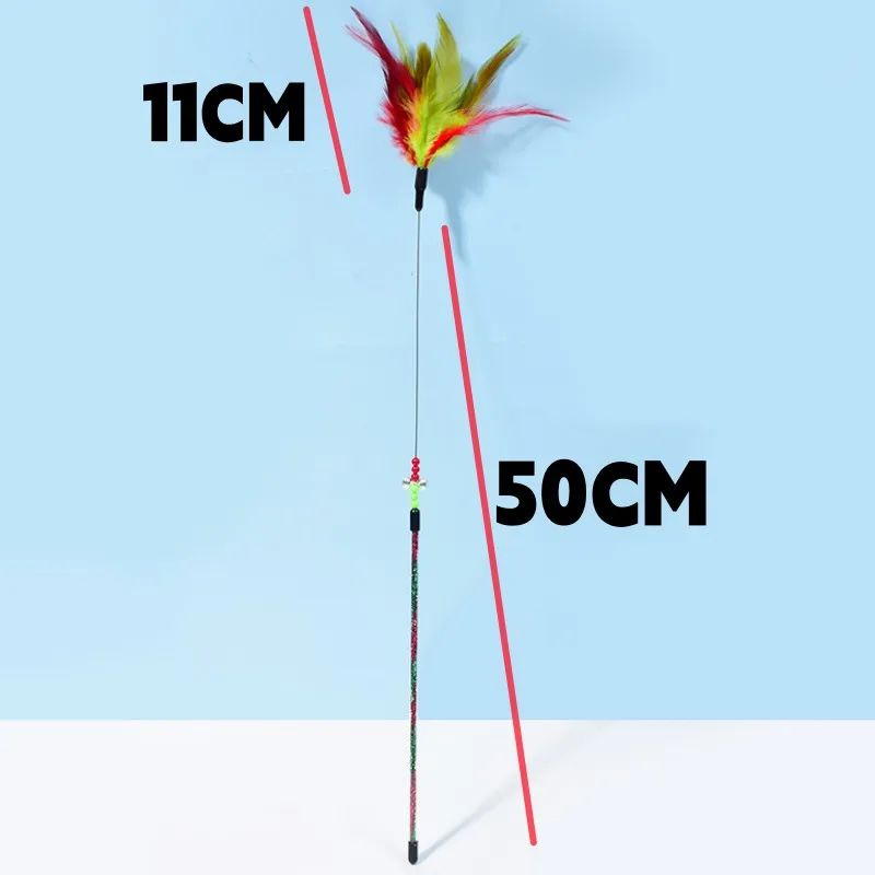 Interactive Peacock Feather Cat Wand Toy 8