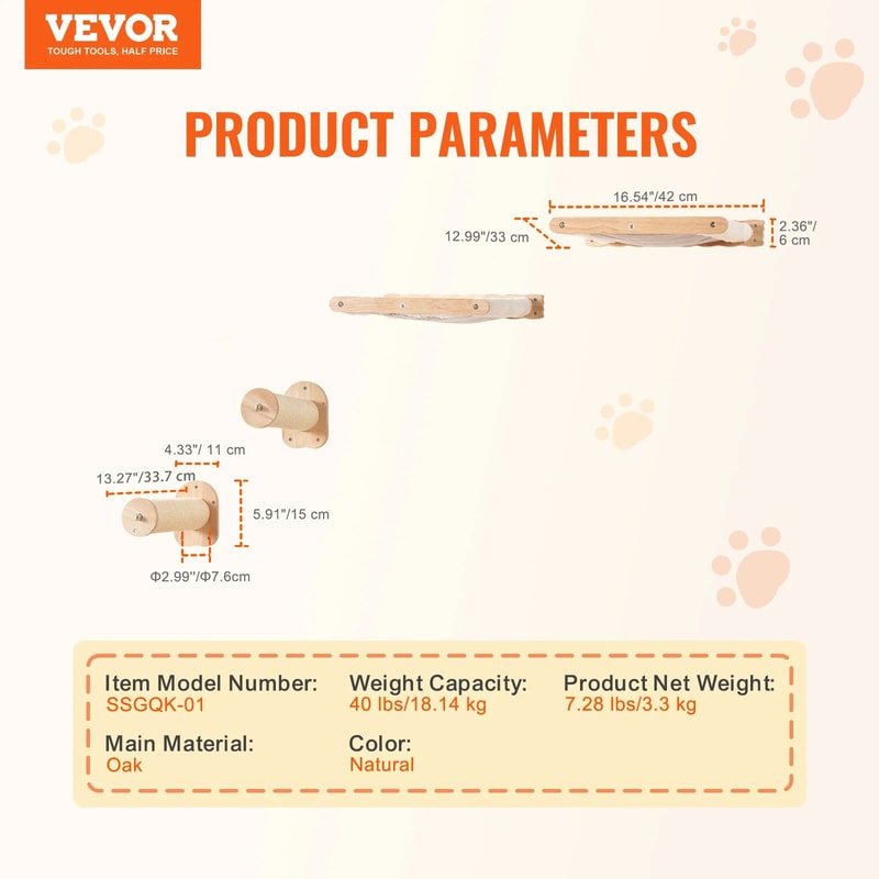 Wall Mounted Cat Shelves And Perches Set 6