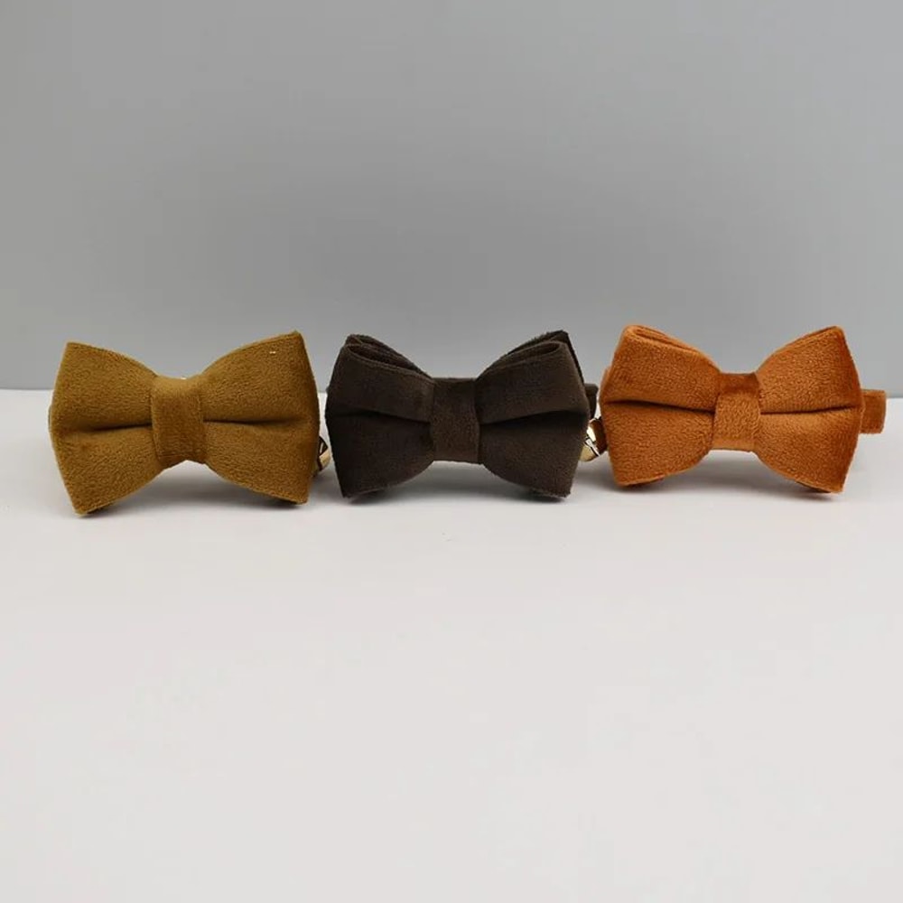 Personalized Luxury Velvet Cat Collar With Bow Tie 5
