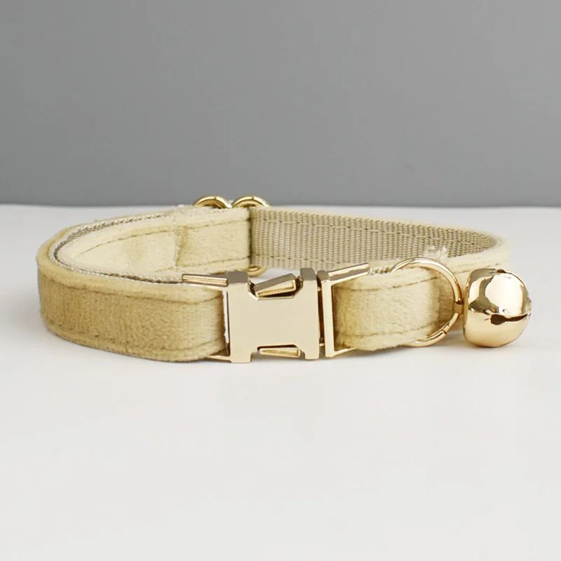 Personalized Luxury Velvet Cat Collar With Bow Tie 7