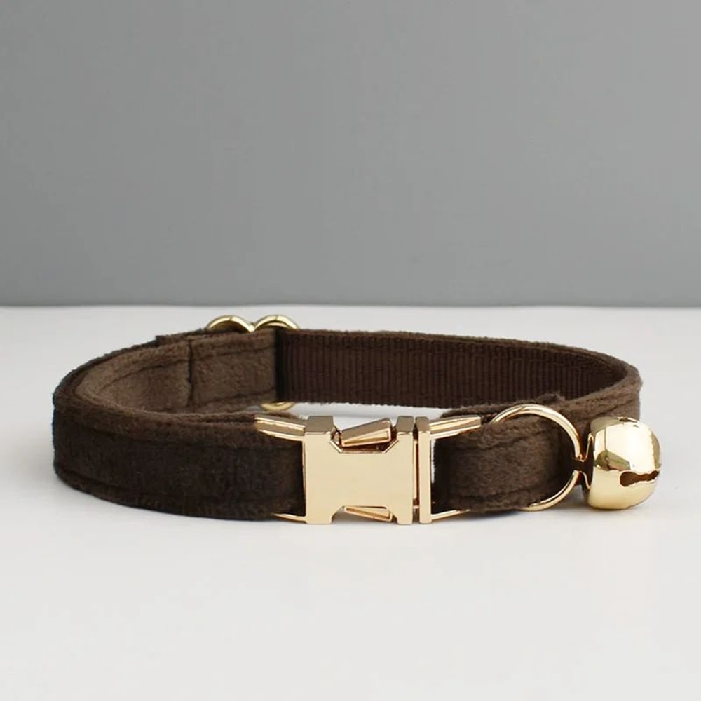 Personalized Luxury Velvet Cat Collar With Bow Tie 6