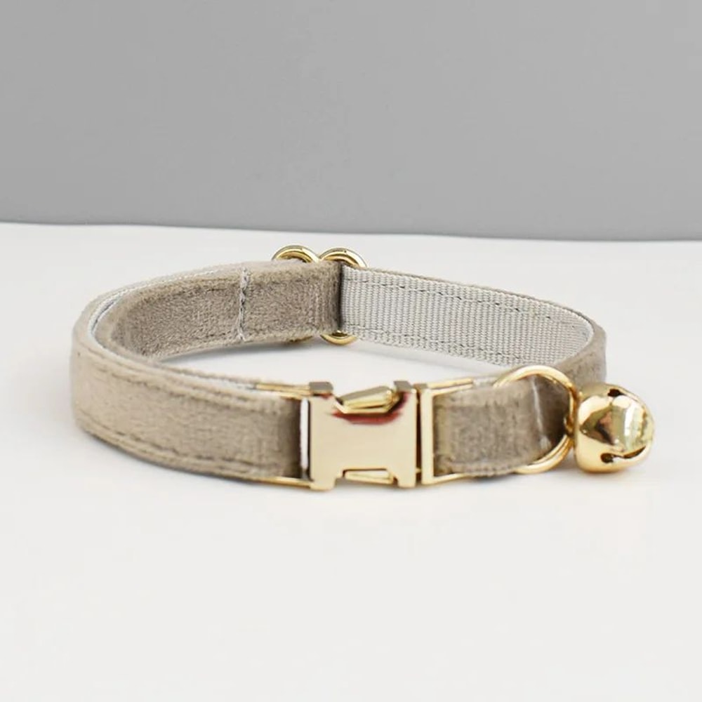 Personalized Luxury Velvet Cat Collar With Bow Tie 8