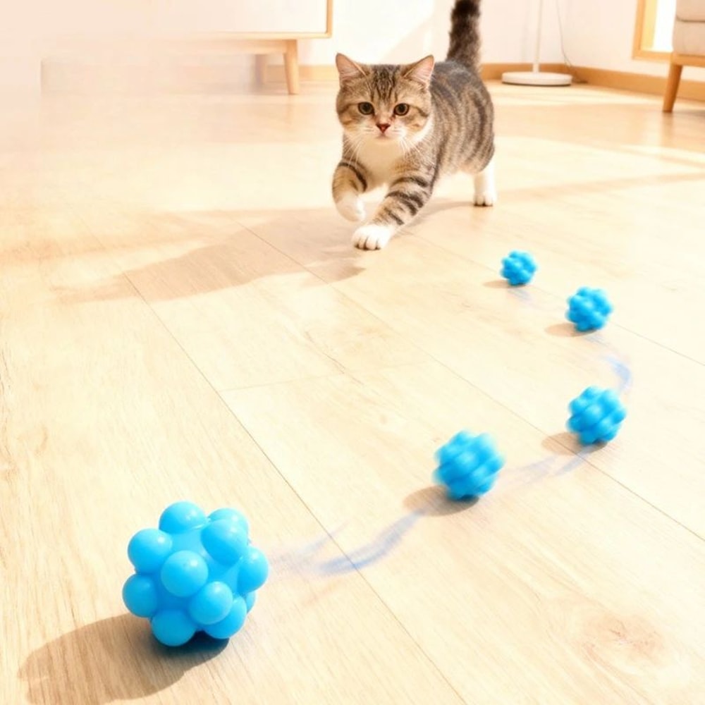 Interactive Bouncy Cat Chew Ball Toy 2