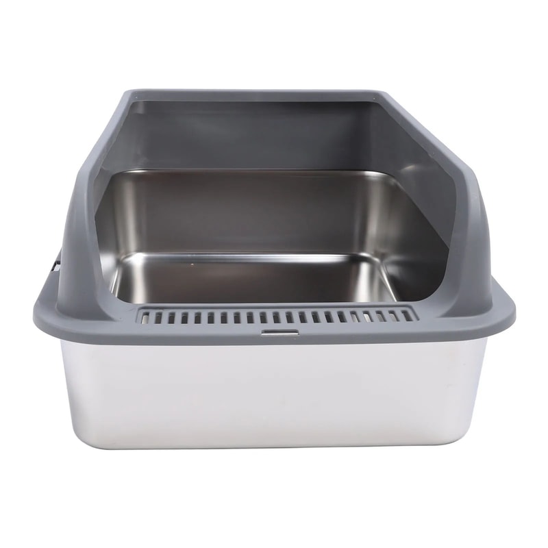 Large Stainless Steel Cat Litter Box With Lid 3
