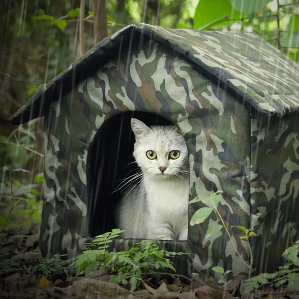Outdoor Waterproof Cat House Warm Winter Pet Shelter 9
