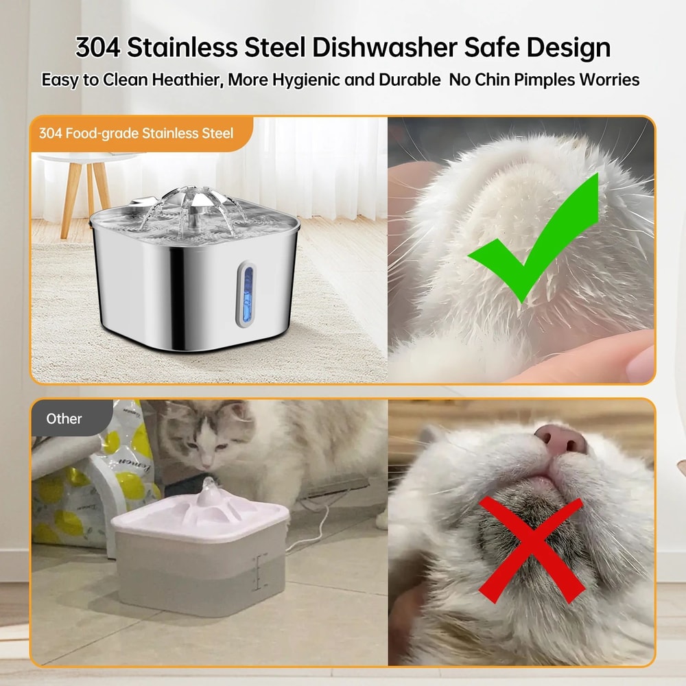 Stainless Steel Automatic Cat Water Fountain 22L 3