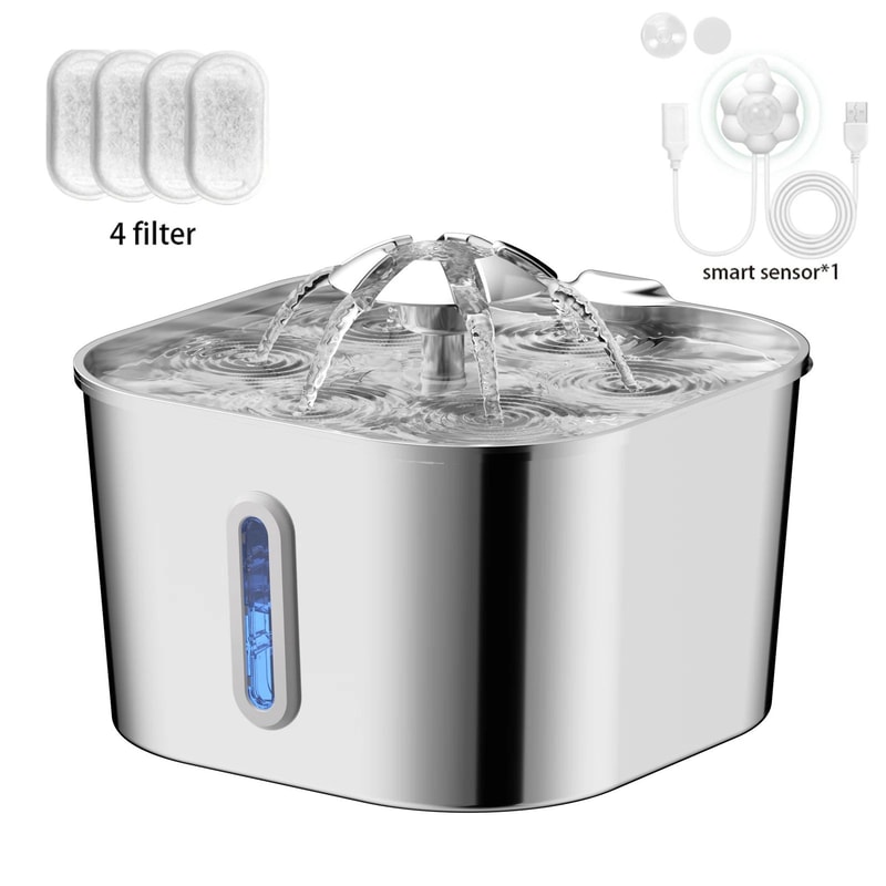 Stainless Steel Automatic Cat Water Fountain 22L 8