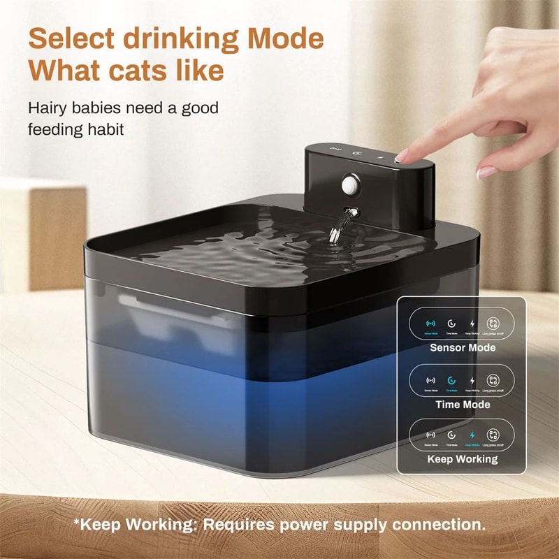 Wireless Charging Cat Water Fountain With Motion Sensor 22L 2