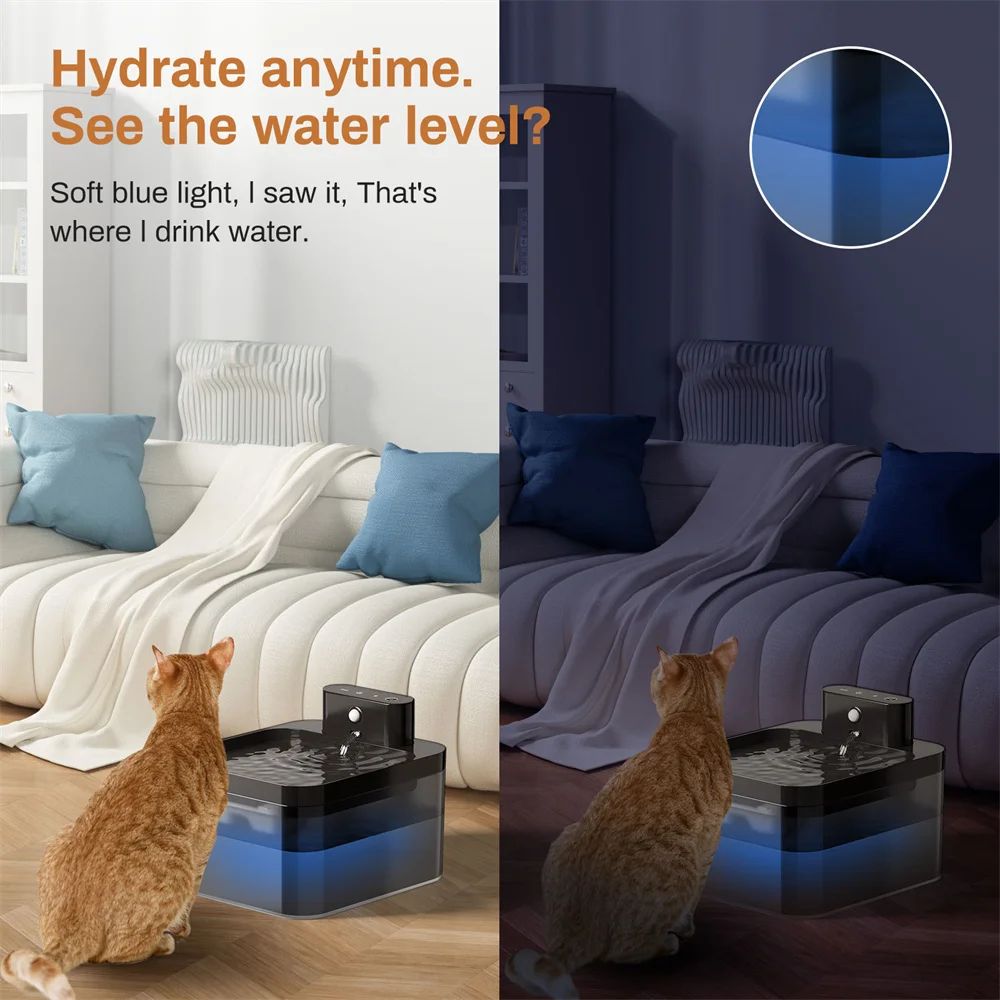 Wireless Charging Cat Water Fountain With Motion Sensor 22L 4