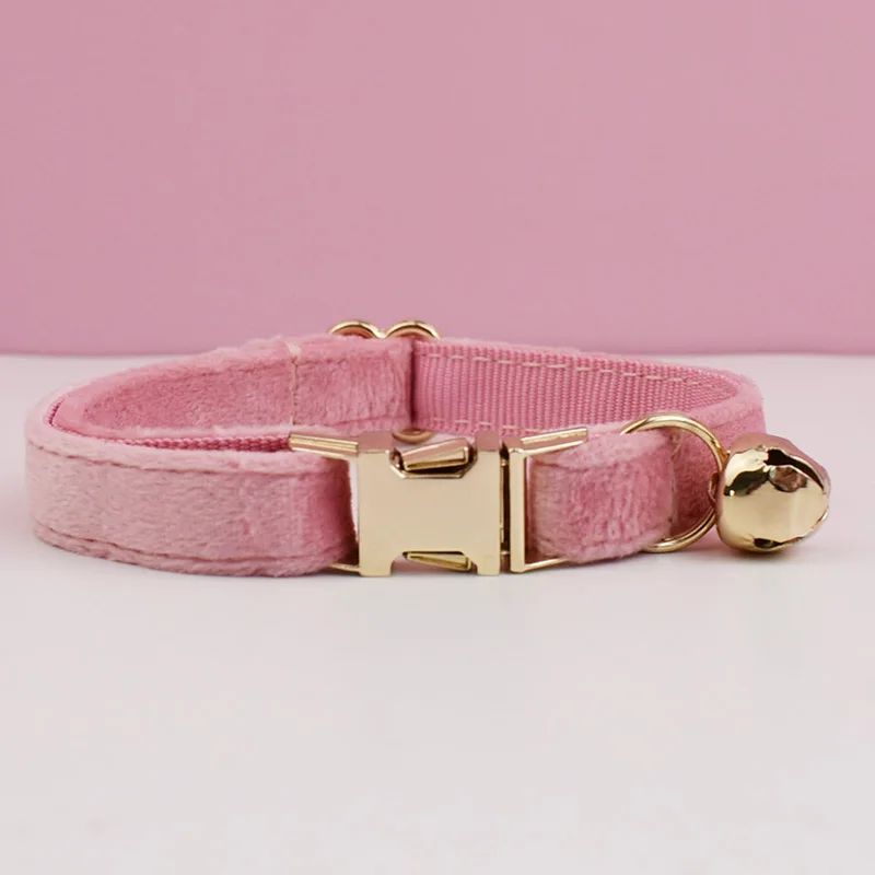 Personalized Velvet Cat Collar With Bow Tie And Bell 10