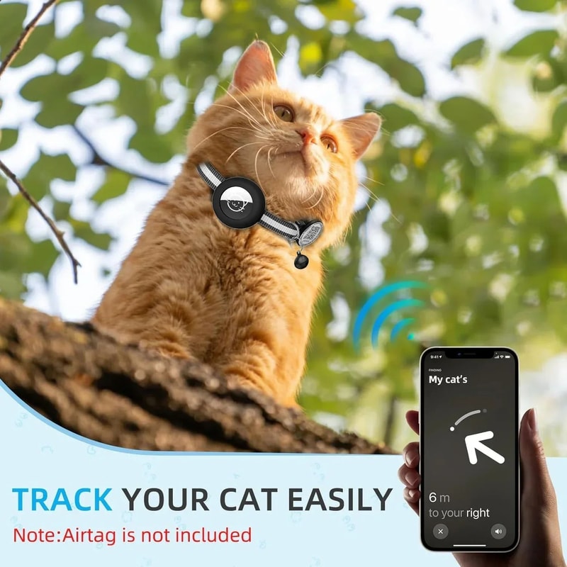 GPS Cat Collar With AirTag Holder And QR ID Tag 4