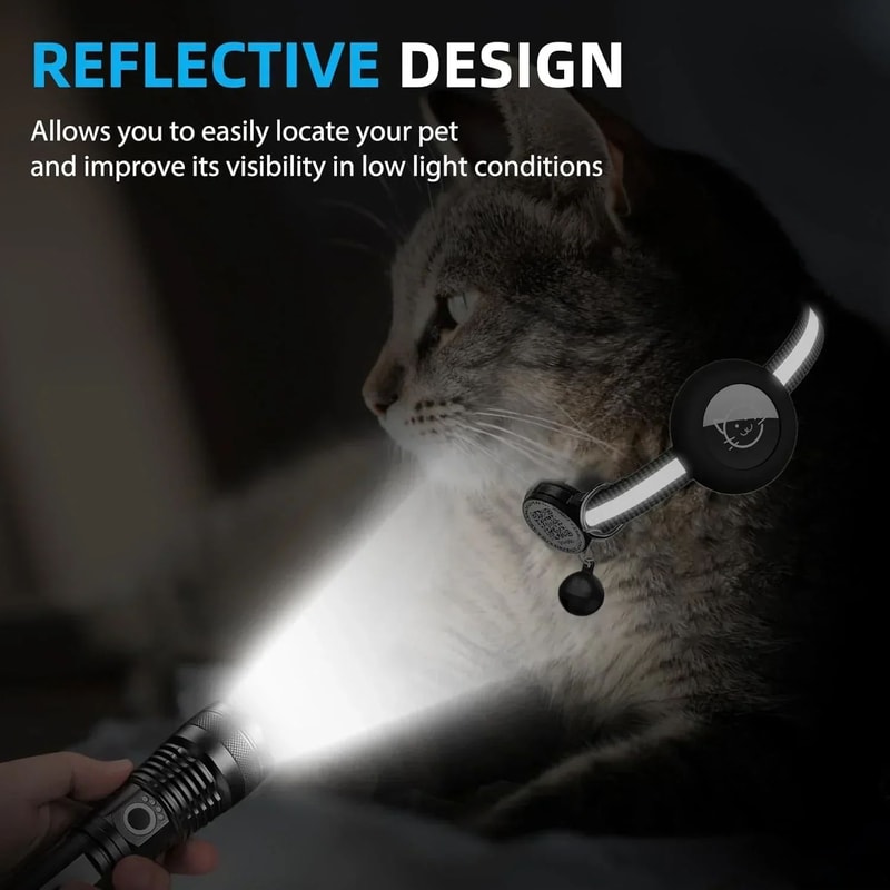 GPS Cat Collar With AirTag Holder And QR ID Tag 5