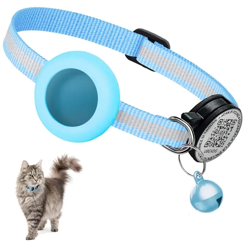 GPS Cat Collar With AirTag Holder And QR ID Tag 7