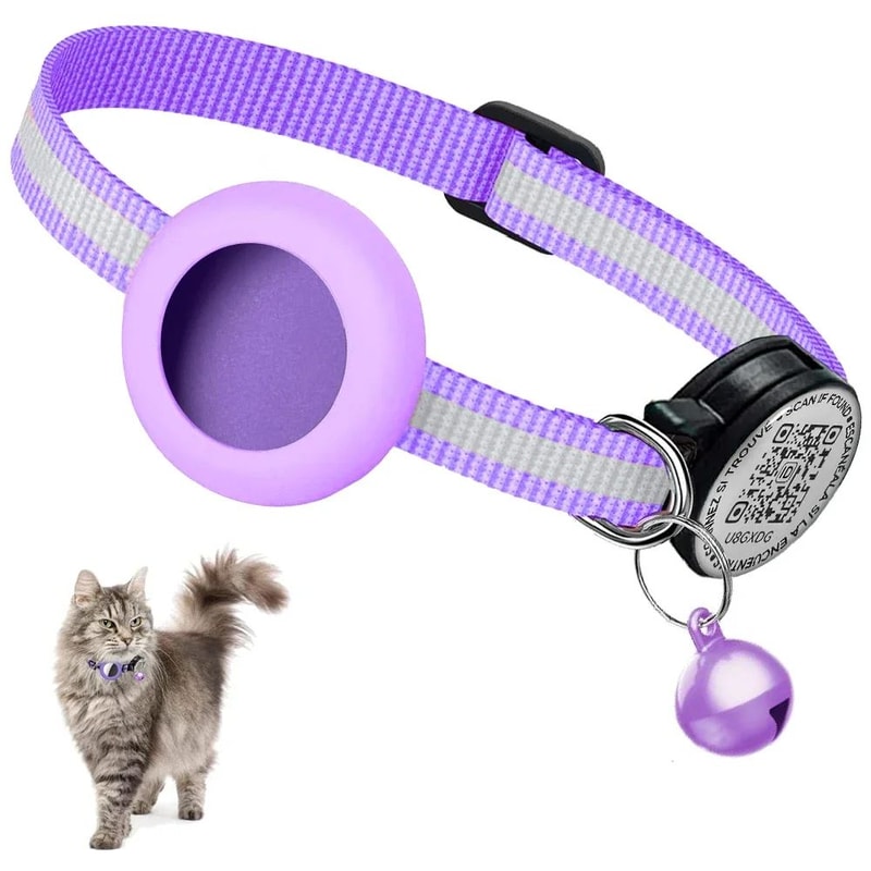 GPS Cat Collar With AirTag Holder And QR ID Tag 9