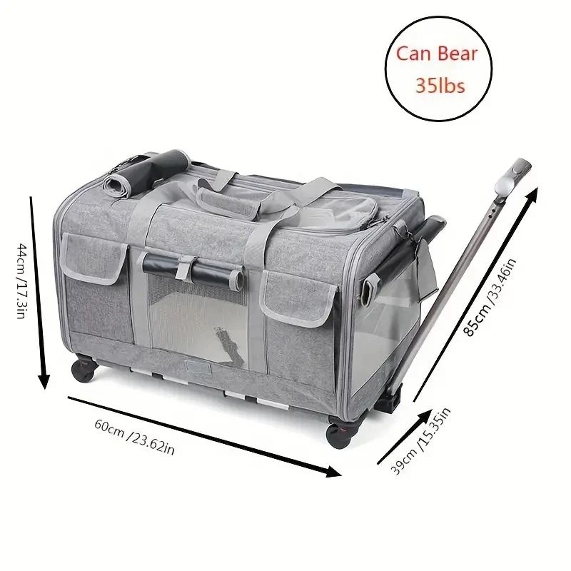 Extra Large Foldable Pet Travel Carrier With Trolley 3