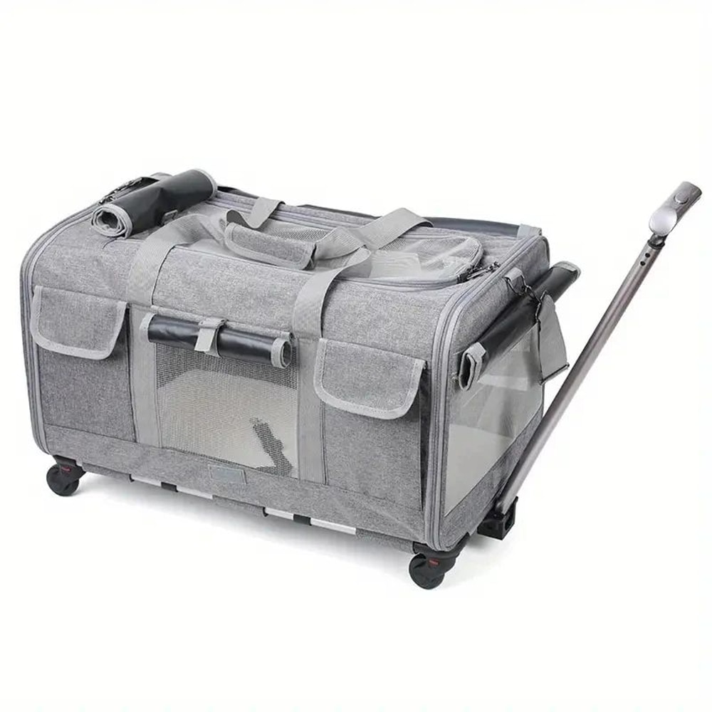 Extra Large Foldable Pet Travel Carrier With Trolley 7