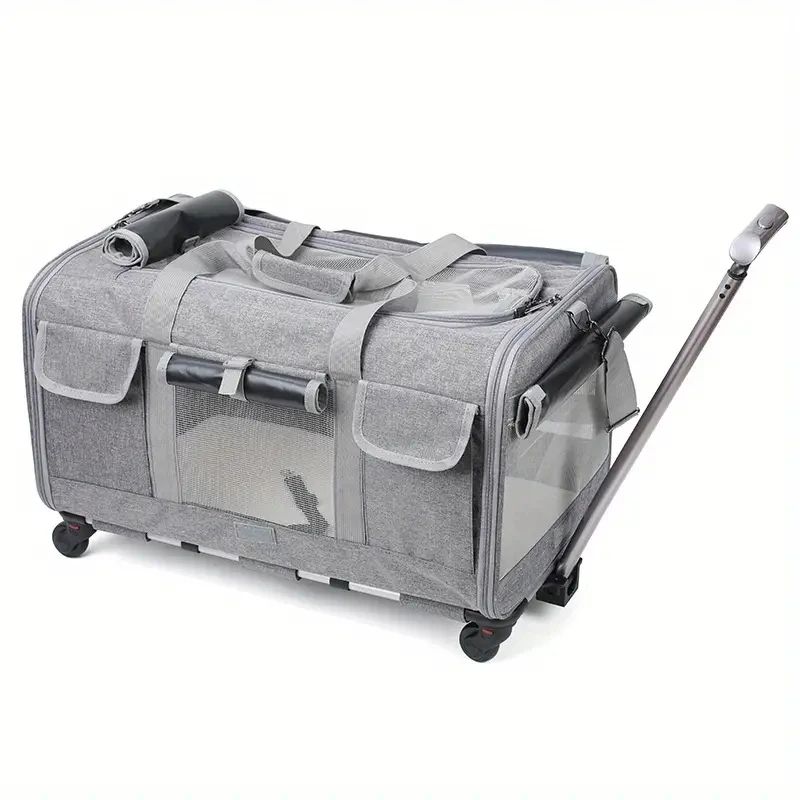Extra Large Foldable Pet Travel Carrier With Trolley 7