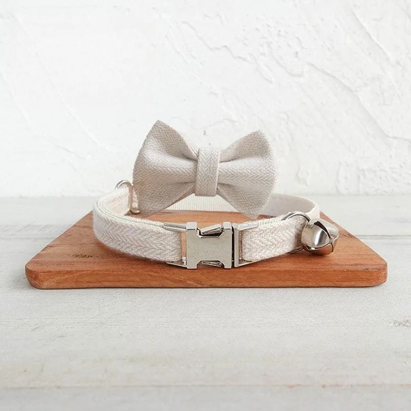 Personalized Pet Collar With Bow Tie And Engraved Name Tag 5