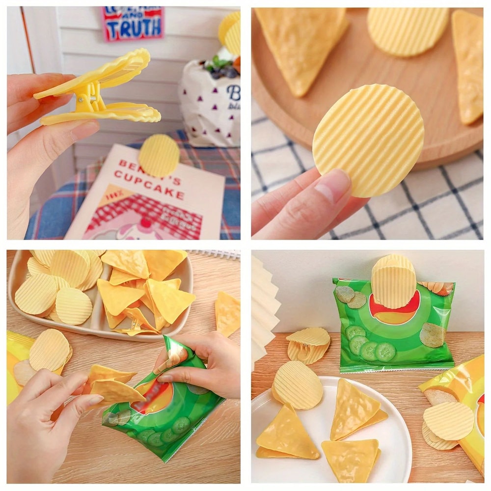 Chip Shaped Food Bag Clips Set Of 4 6